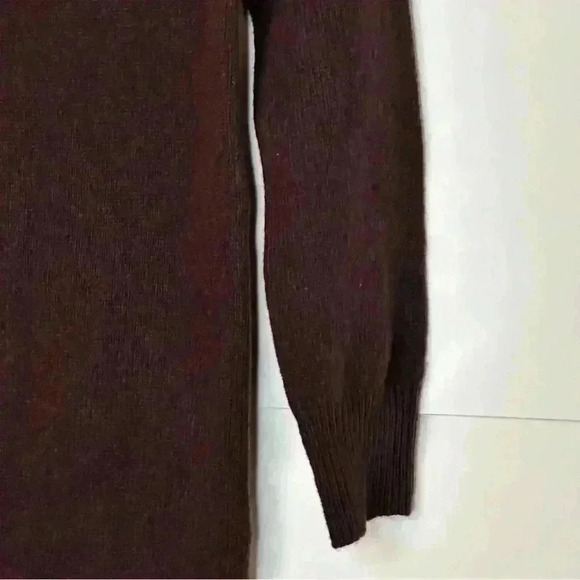 Massimo Dutti Women High neck cashmere wool chocolate brown dress - Picture 14 of 17